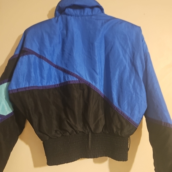 Serac VTG Womens Ski Jacket Coat Snow Board Color Block Winter Zip Blue/Black - Picture 6 of 10